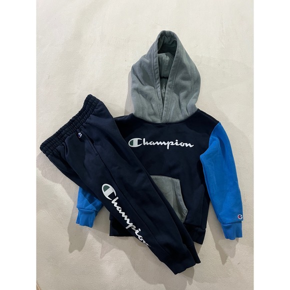 Champion Other - Kids Champion Hoodie Sweatshirt Jogger Pants Set Navy Blue Blue Grey Size 5